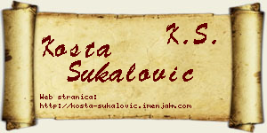 Kosta Šukalović vizit kartica